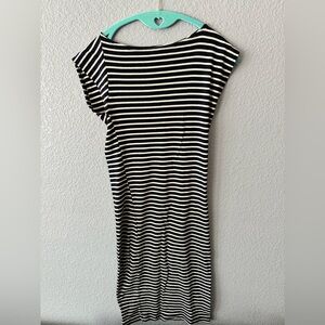 Study Women’s Organic Cotton Striped Navy/White Midi Dress-Size XS